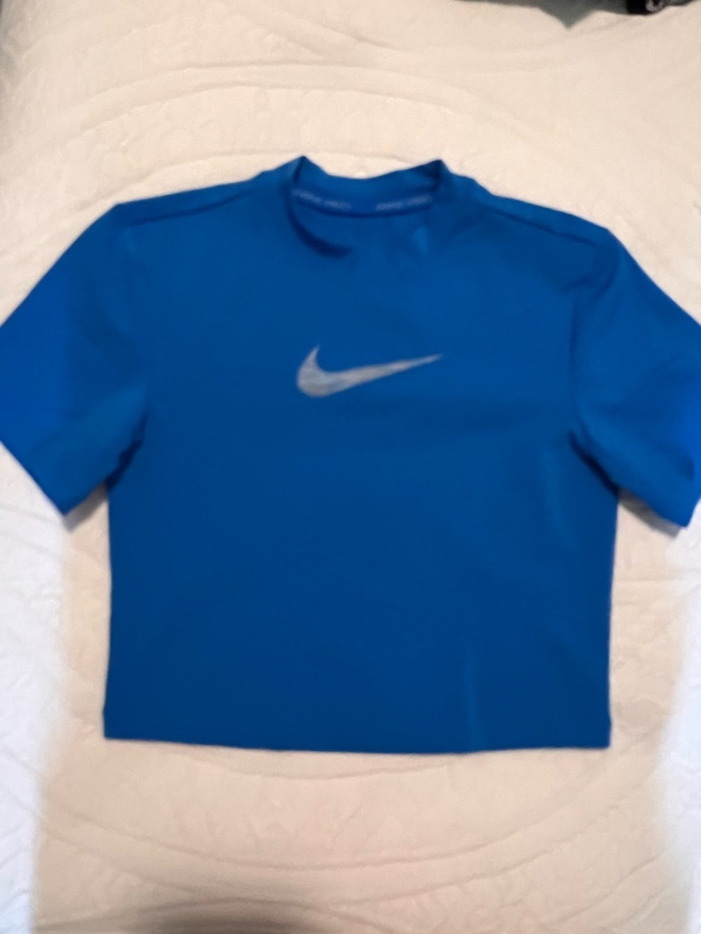 Nike Royal Blue Performance Crew Tee with Silver Swoosh